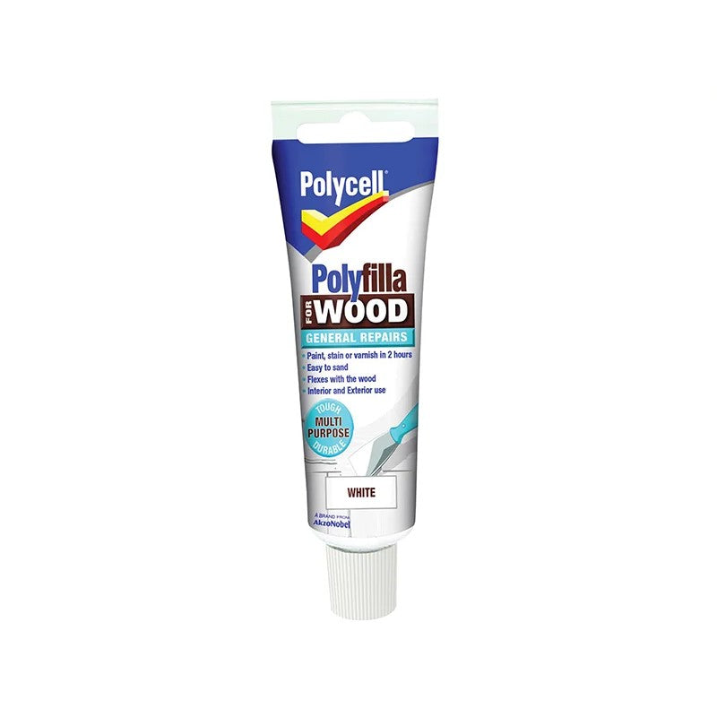 Polycell Polyfilla For Wood General Repairs Tube White 75g - 5207203