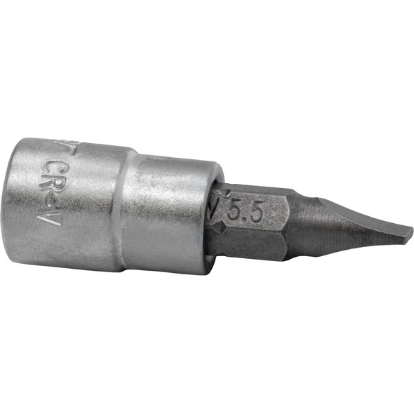 Sealey 1/4"Dr Slotted Socket Bit SL5.5 (Micro Satin Finish)