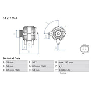 Bosch Car Alternator 12V 0 986 081 850