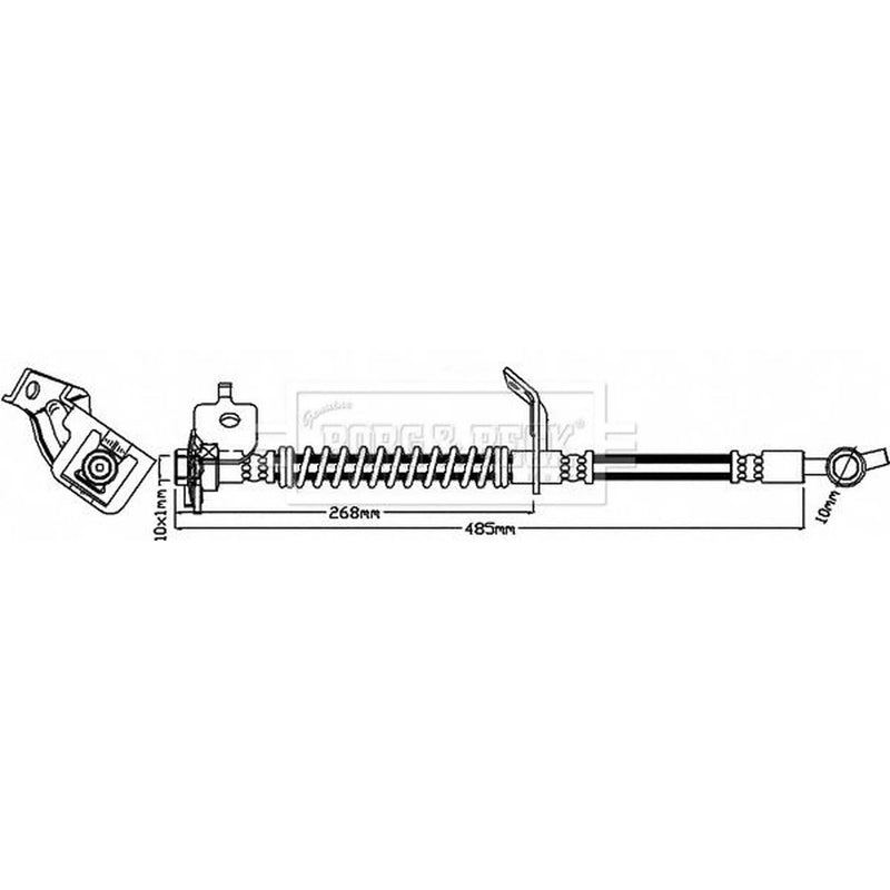 Borg & Beck Brake Hydraulic Hose Line Front Right BBH8518