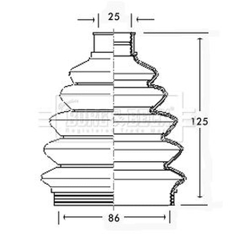Borg & Beck Drive Shaft Bellow Kit Front Left Thermoplast BCB2302