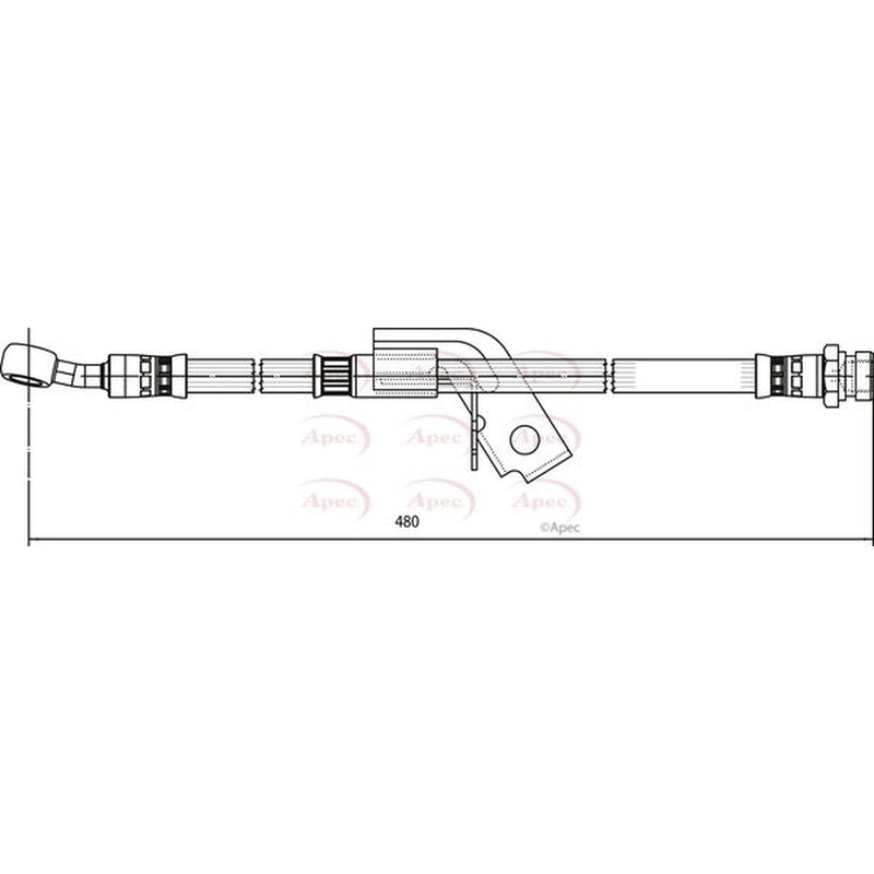 Apec Brake Hydraulic Hose Line Rear Right HOS4141