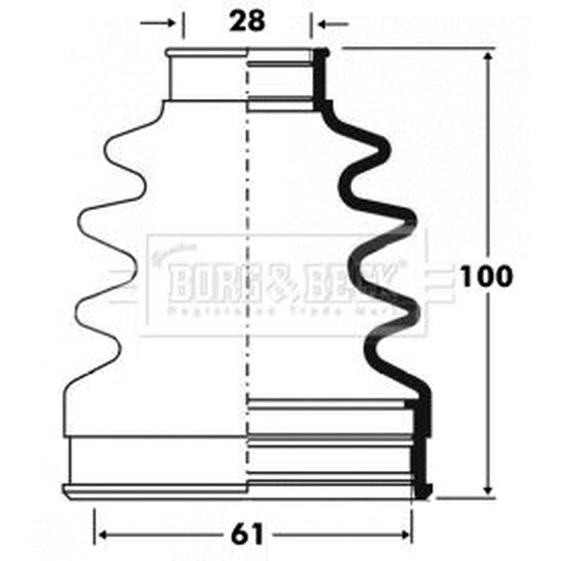 Borg & Beck Drive Shaft Bellow Kit Front Left BCB2838