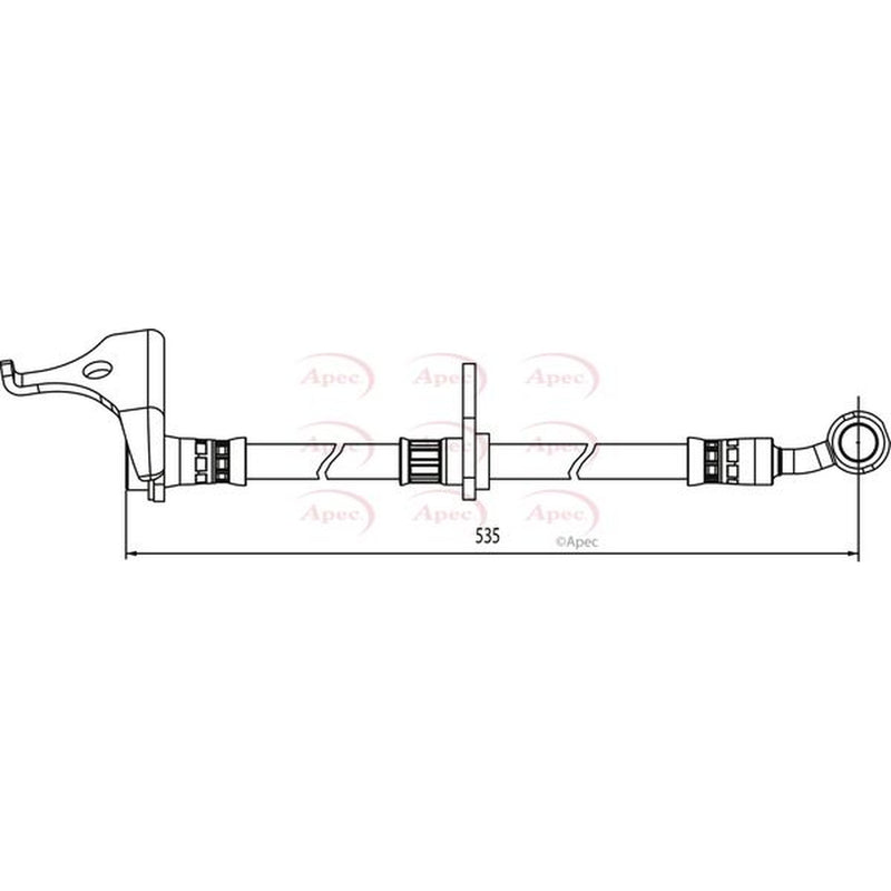 Apec Brake Hydraulic Hose Line Front Right HOS3987
