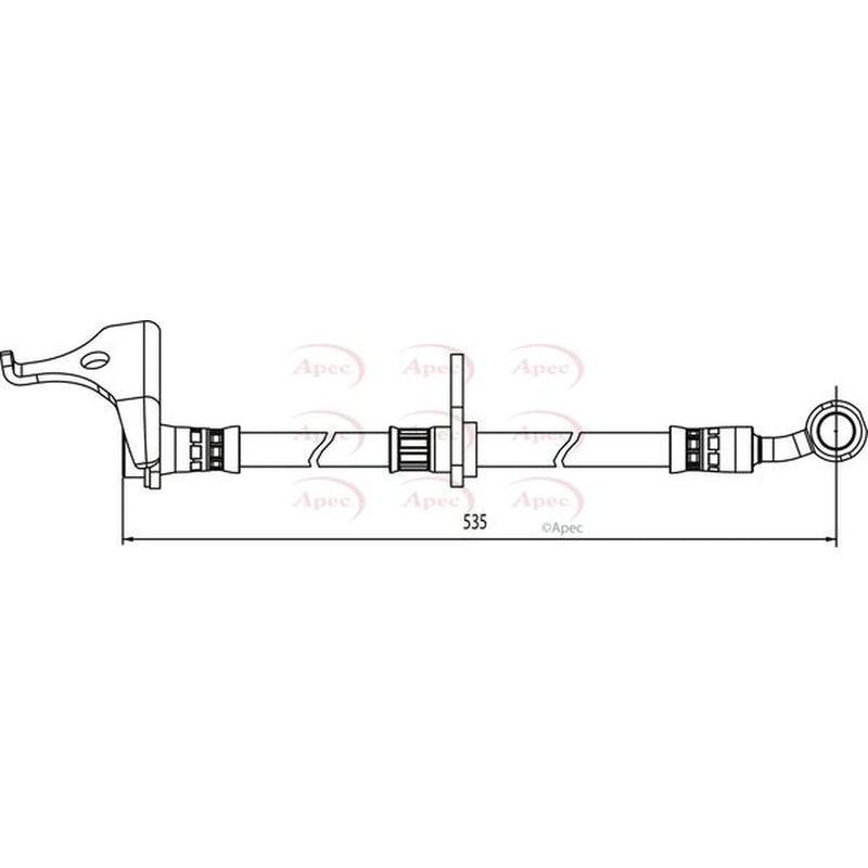 Apec Brake Hydraulic Hose Line Front Right HOS3987
