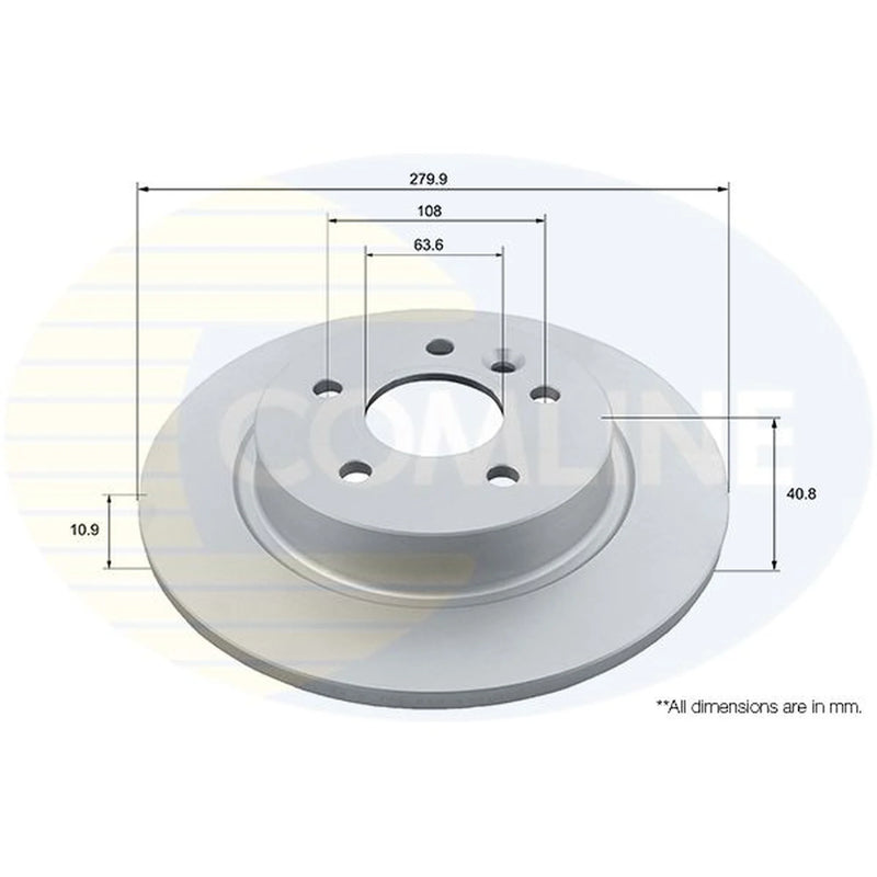 Comline 2 x Solid Rear Brake Discs ADC1928