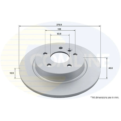 Comline 2 x Solid Rear Brake Discs ADC1928