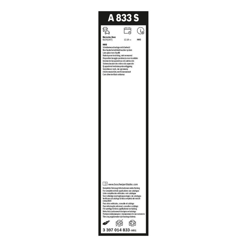 Bosch Aerotwin Wiper Blade Set 650mm + 550mm — A833S OE A1678209301