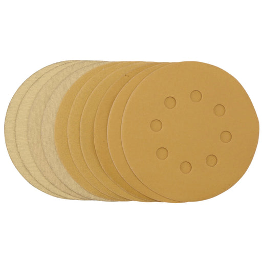Draper Gold Sanding Discs 125mm Assorted Grit Pack of 10