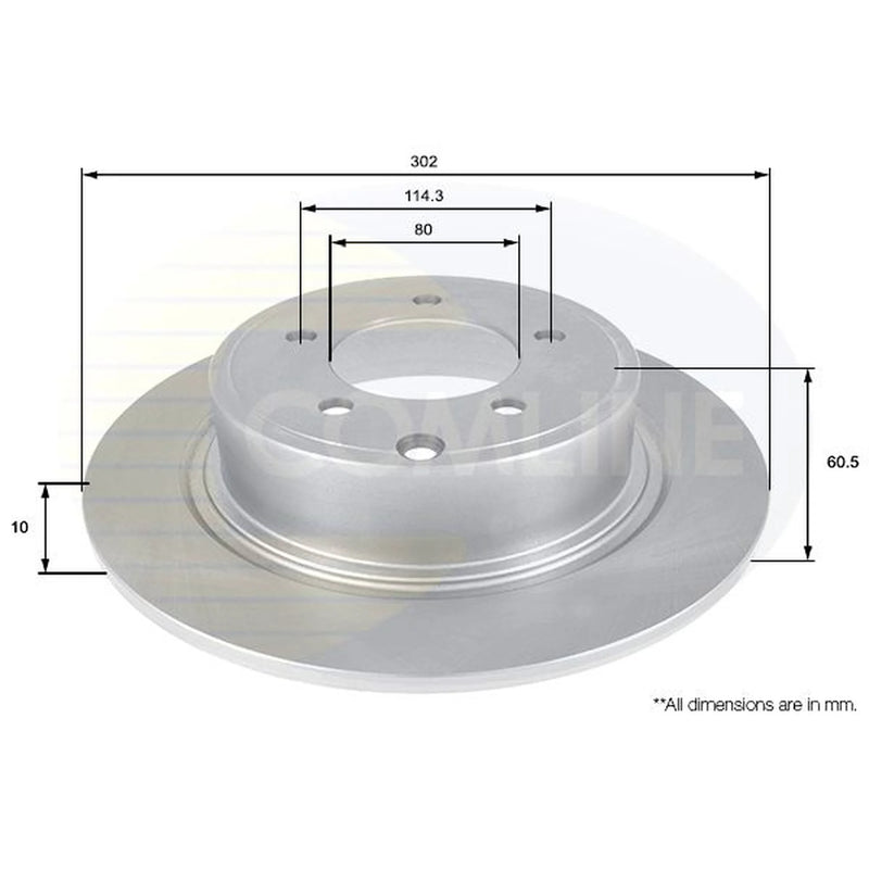 Comline 2 x Solid Rear Brake Discs ADC2321