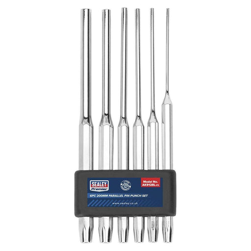 Sealey Parallel Pin Punch Set 6pc 200mm AK9128L Sealey  - Town Parts