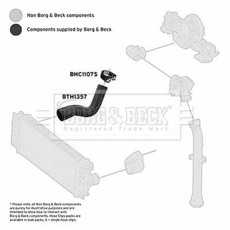 Borg & Beck Intercooler Turbo Charge Air Hose BTH1357