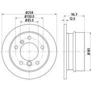 DON 2 x Solid Rear Brake Discs PCD18292