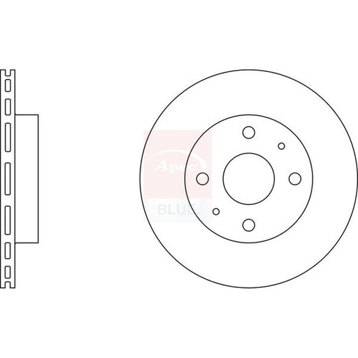Apec 2 x Vented Front Brake Discs SDK6343