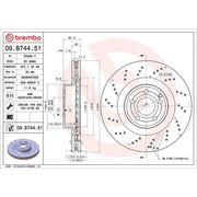 Brembo 2 x Perforated/Vented Front Brake Discs 09.B744.51