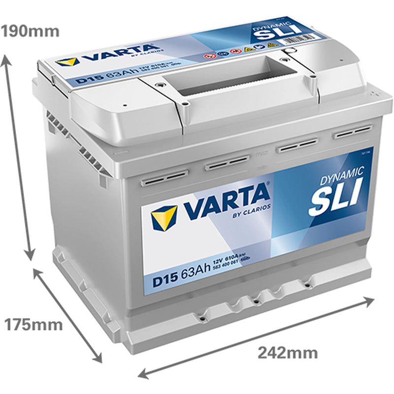 Varta Battery 12V 63Ah 610A 563400061K262