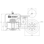 Febi Air Suspension Bellow 280mm Rear 45897