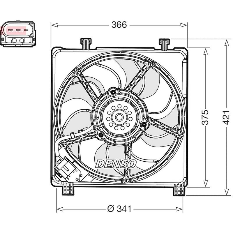 Denso Engine Cooling Fan DER32017