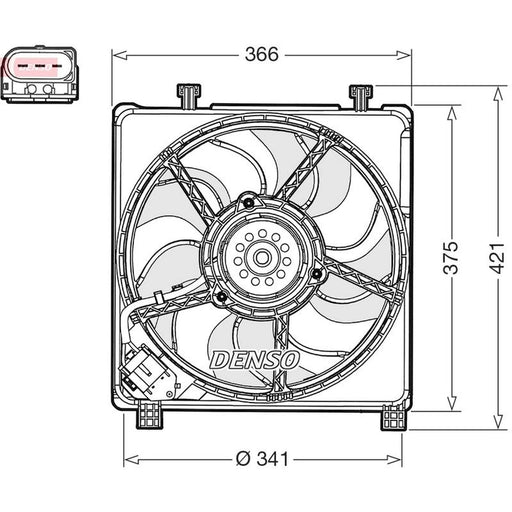 Denso Engine Cooling Fan DER32017