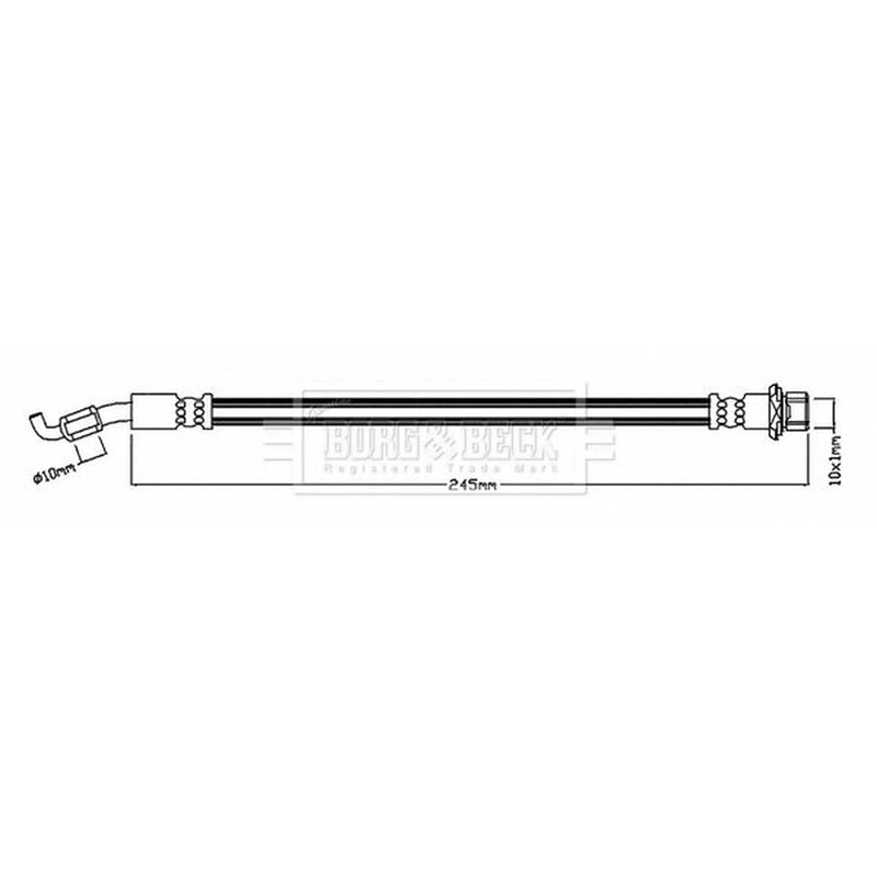 Borg & Beck Brake Hydraulic Hose Line Rear Left BBH8743