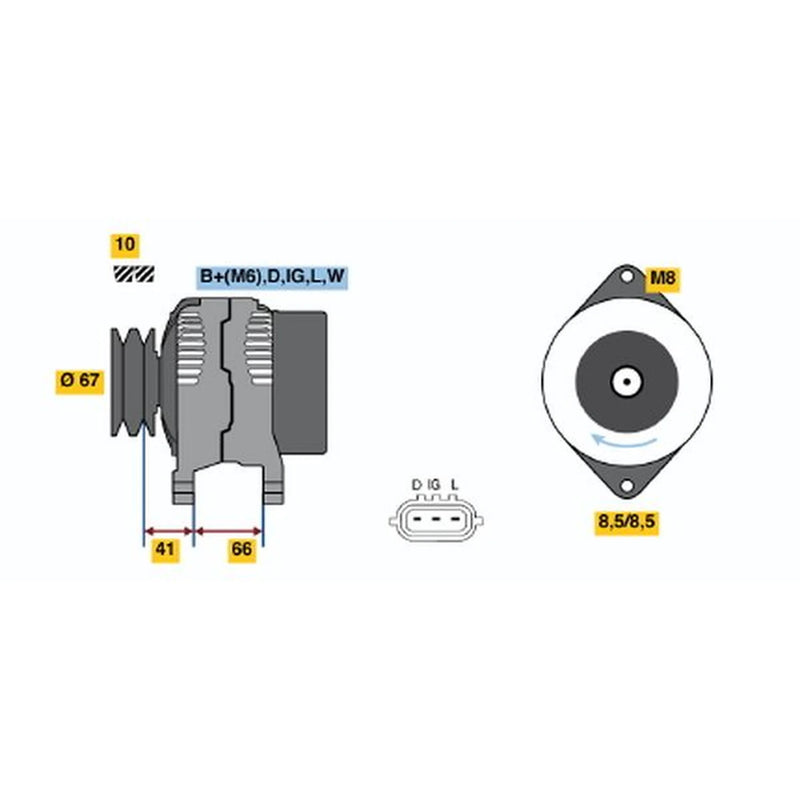 Bosch Car Alternator 12V 0 124 120 001
