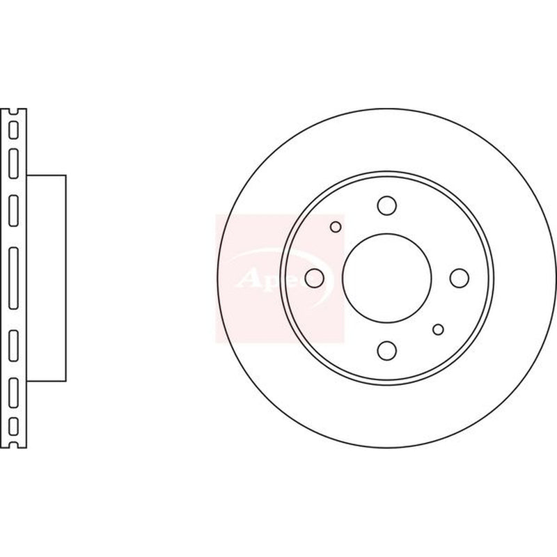 Apec 2 x Vented Front Brake Discs DSK226