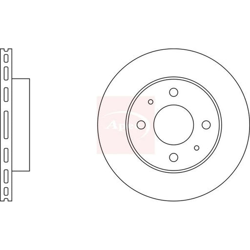Apec 2 x Vented Front Brake Discs DSK226