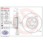 Brembo 2 x Aluminium Front Brake Disc Hub Brake Discs 09.C403.13