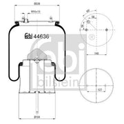 Febi Air Suspension Bellow 184mm Rear 44636