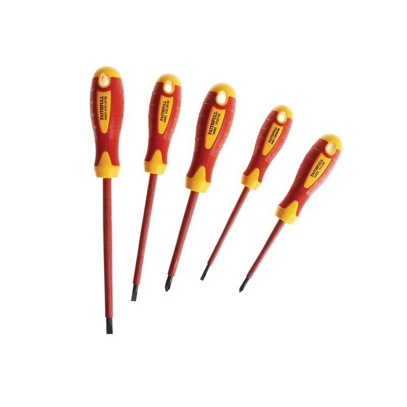 Faithfull VDE Soft Grip Screwdriver Set, 5 Piece - FAISDVDESET5