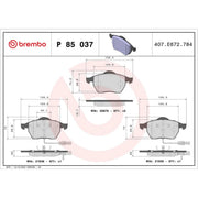Brembo 4 x Front Brake Pad Set P85037