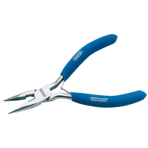 Draper Long Nose Pliers 125mm Carbon Steel with Textured Grips
