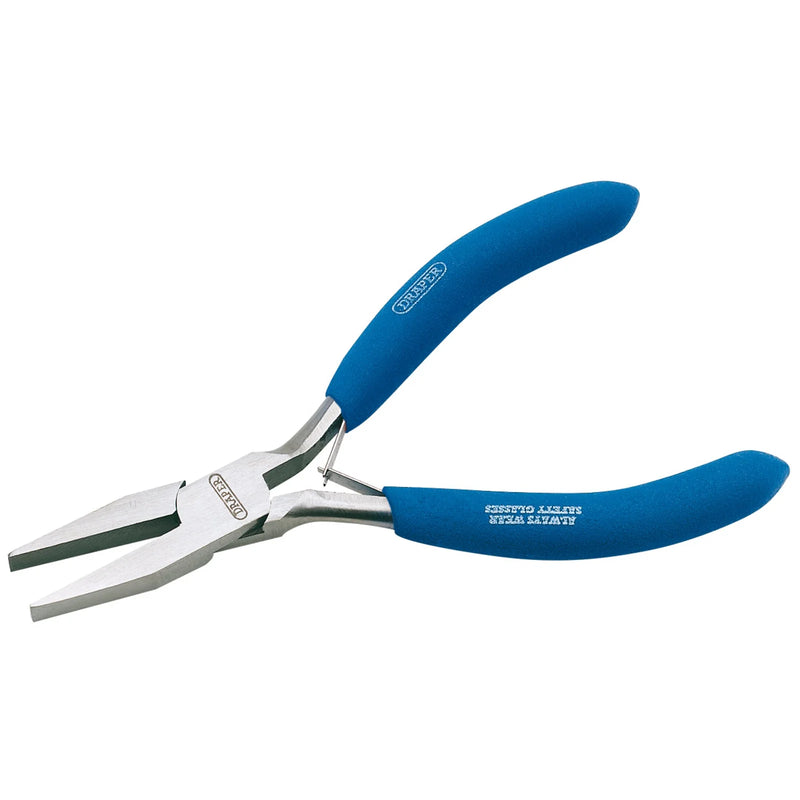 Draper Flat Nose Pliers, 125mm Carbon Steel with Textured Grips
