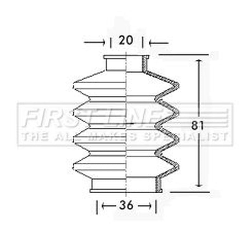 First Line Drive Shaft Bellow Kit Front Left FCB2423