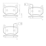Brembo 4 x Rear Brake Pad Set P23184