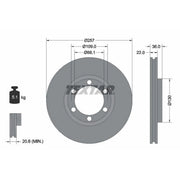 Textar 2 x Vented Front Brake Discs 92075800