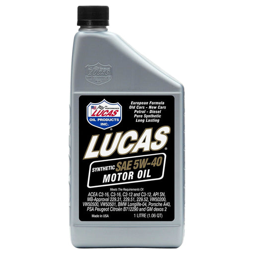 Lucas Oil Fully Synthetic 5W40 Motor Oil 1 Litre 10186 Lucas Oil  - Town Parts