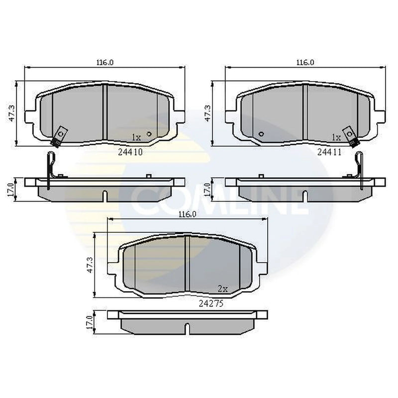 Comline 4 x Front Brake Pad Set CBP31319