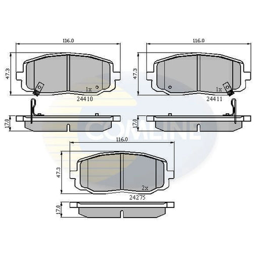 Comline 4 x Front Brake Pad Set CBP31319