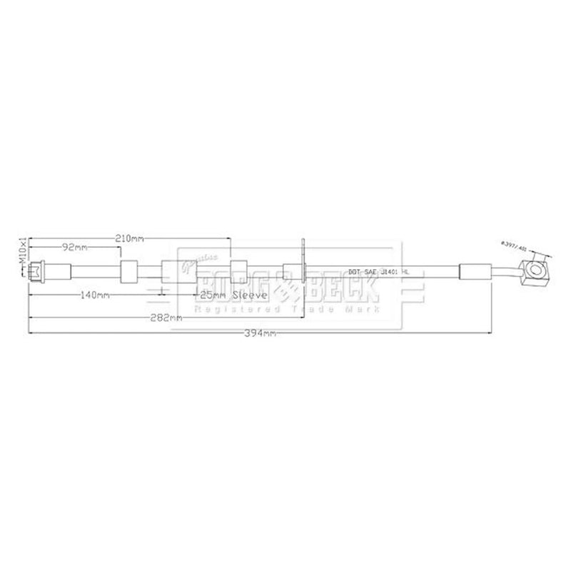 Borg & Beck Brake Hydraulic Hose Line Front BBH8940