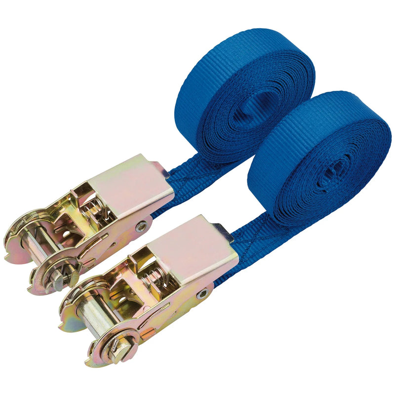 Draper Ratcheting Tie Down Straps 4.5m x 25mm 400kg (2 Piece)