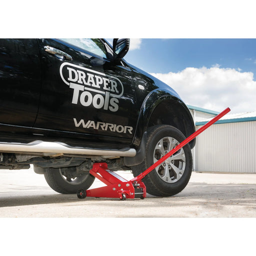 Draper Heavy Duty Garage Trolley Jack 3 Tonne Red