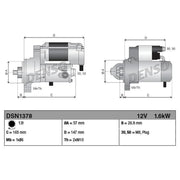 Denso Starter Motor 12V 1.6kW 13 Teeth DSN1378