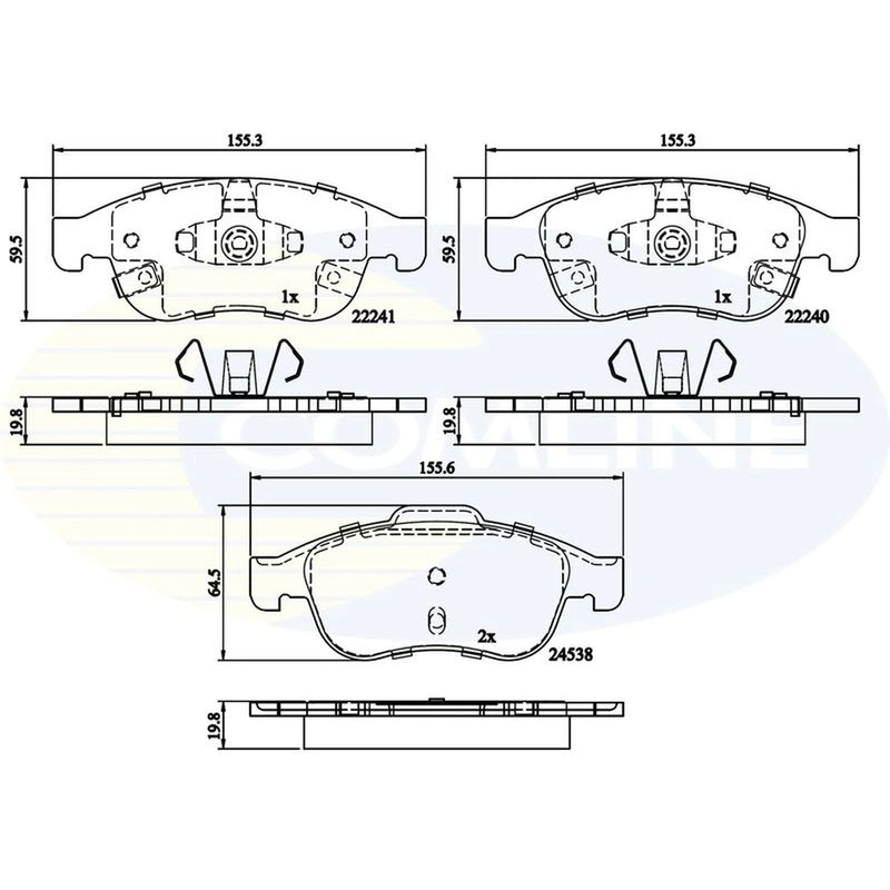 Comline 4 x Front Brake Pad Set CBP32293