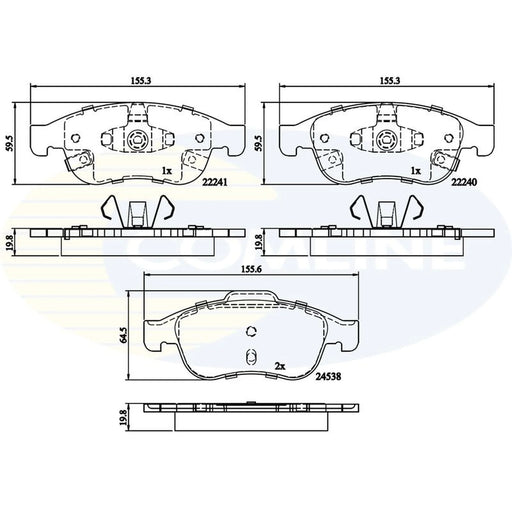 Comline 4 x Front Brake Pad Set CBP32293