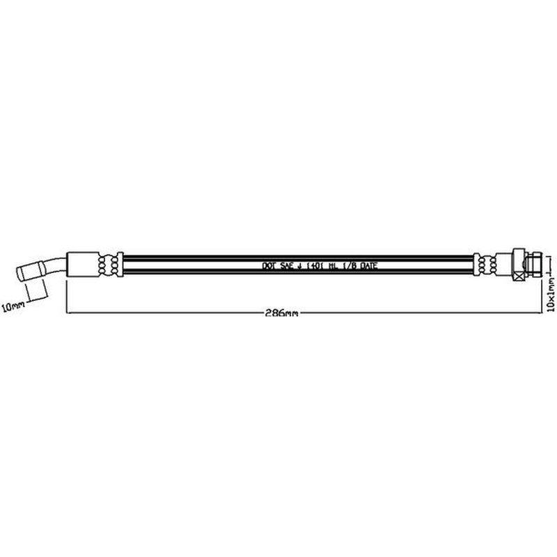 Abtex Brake Hydraulic Hose Line Rear Right ABH1216R