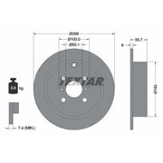 Textar 2 x Solid Rear Brake Discs 92126203