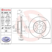 Brembo 2 x Front Brake Discs 09.8932.10