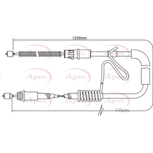 Apec Handbrake Cable Right Rear CAB1176