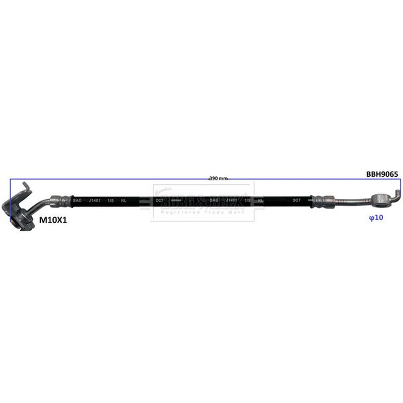 Borg & Beck Brake Hydraulic Hose Line Rear Left BBH9065